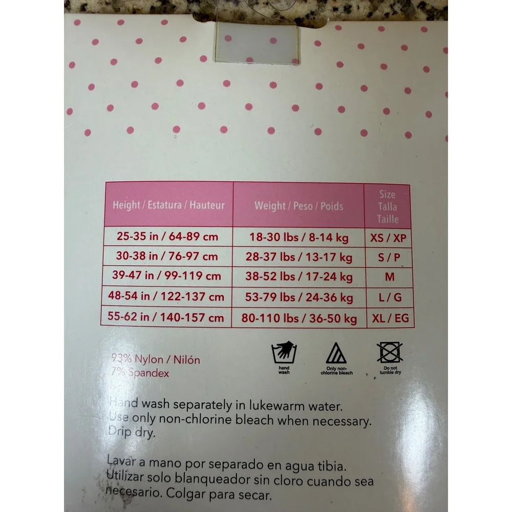 American Ballet Theatre Spotlights Girls Ballet Pink Tights Size L Large NEW